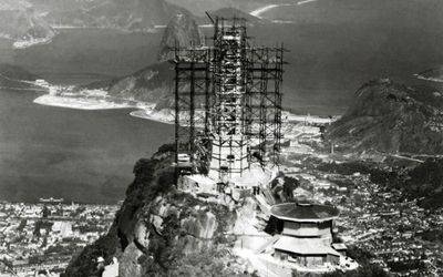 Construcción de la estatua en corcovado