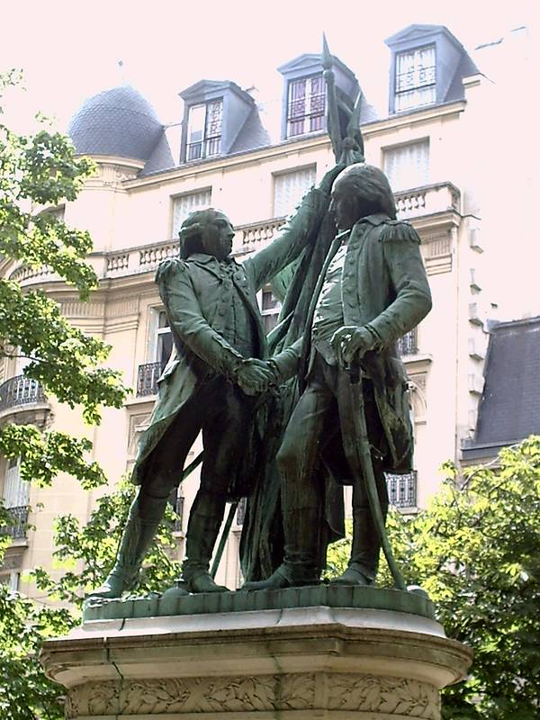 Estatuas de Lafayette y Washington, París