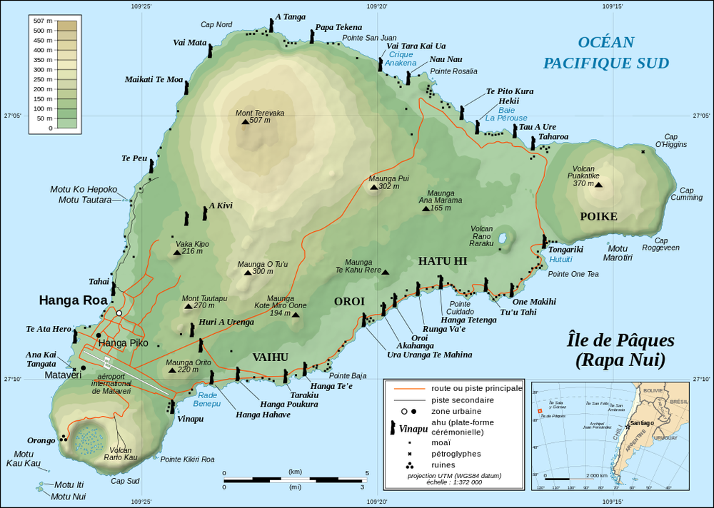 Mapa de la Isla de Pascua Mapa de la Isla de Pascua