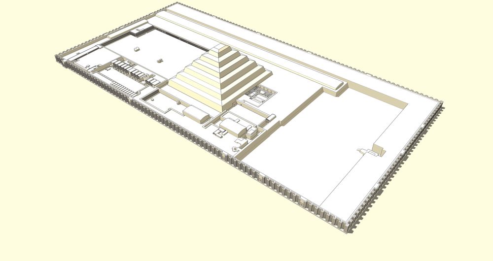 Diagrama del complejo funerario Zoser (vista noroeste)