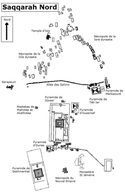 Mapa de Saqqara Norte (Haga clic para ampliar)