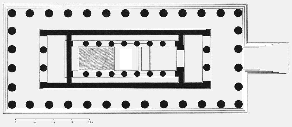 Plano del templo de Zeus