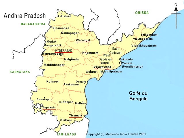 Mapa de Andhra Pradesh