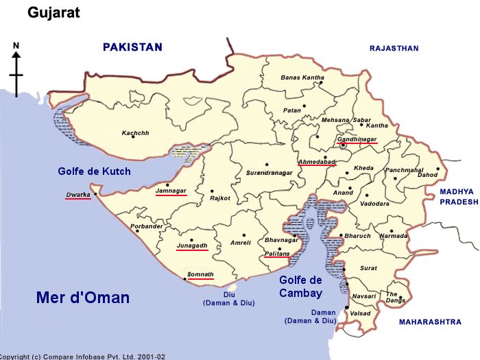 Mapa de Gujarat