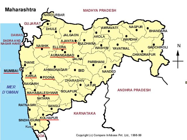 Mapa de Maharashtra