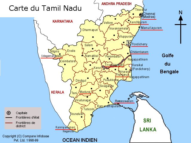Mapa de Tamil Nadu