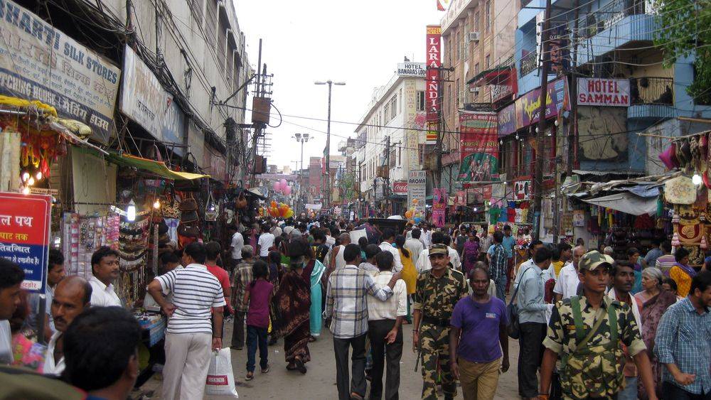 Una calle de Agra, hoy en día