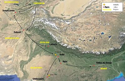 Las conquistas de Babur 1497 a 1527.