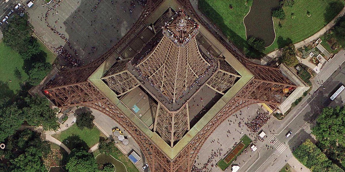 Vista aérea de la torre Eiffel