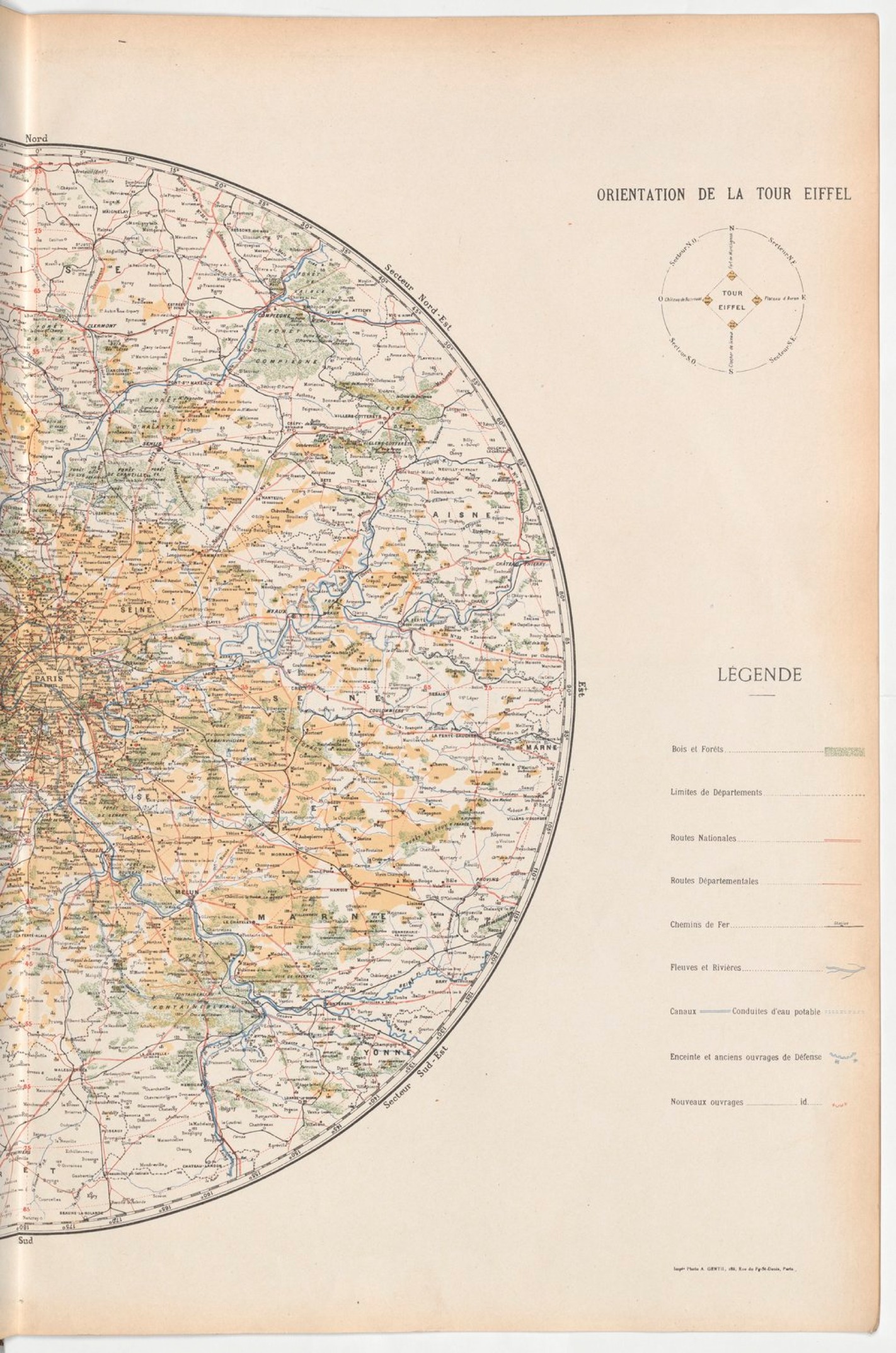 Mapa de los alrededores de París